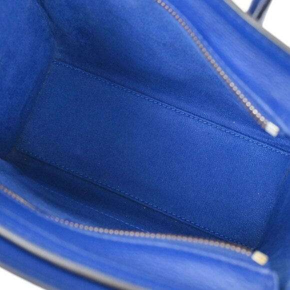 Celine Blue Leather Nano Luggage Tote Bag S-VP-1123 S-CU-1123 155360 - Picture 8 of 10